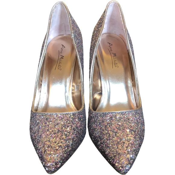 Anne Michelle Pink Glitter Sparkle Stilettos size 7 - Picture 6 of 11